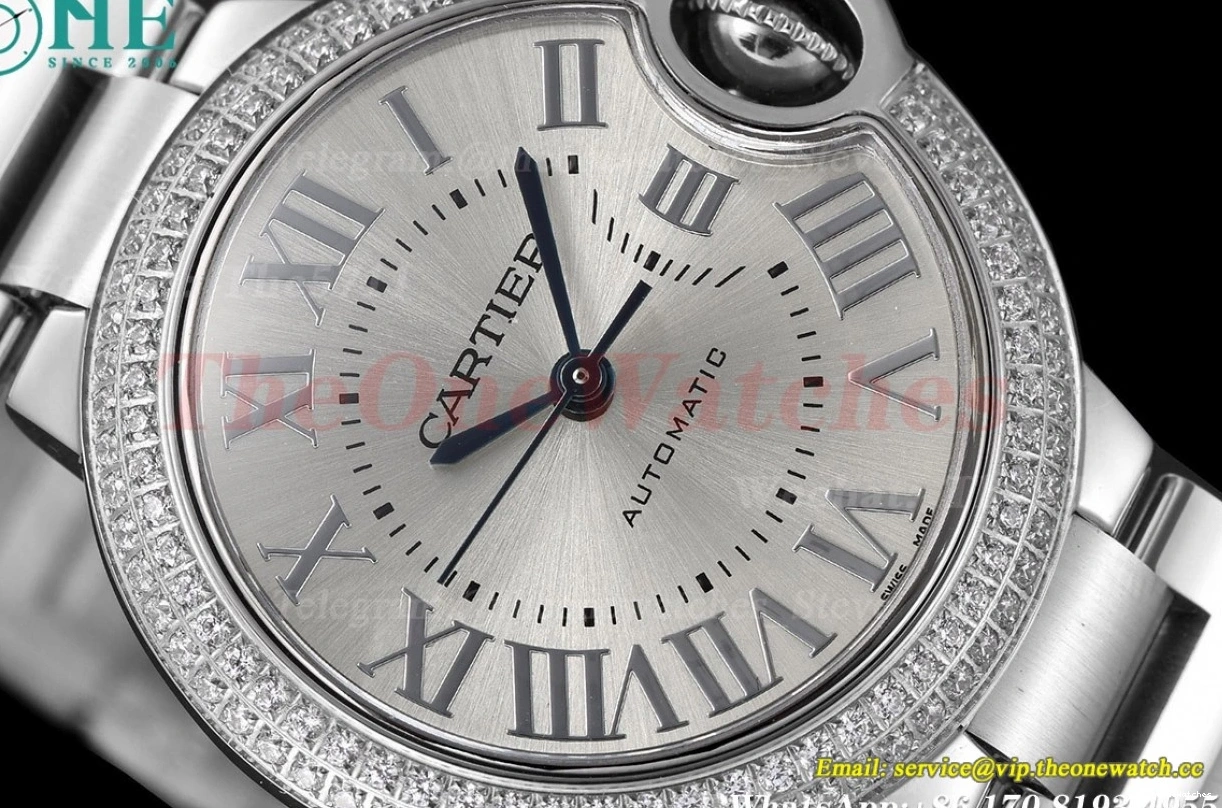 33mm NH05 Cartier Rmn De SS GDF SS Ballon Bleu Silver 0326